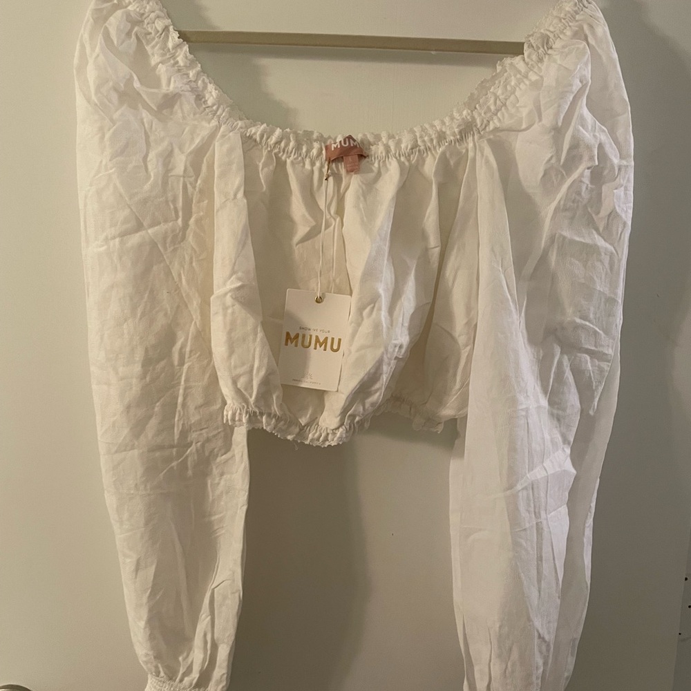 Show Me Your Mumu White Off-Shoulder Blouse